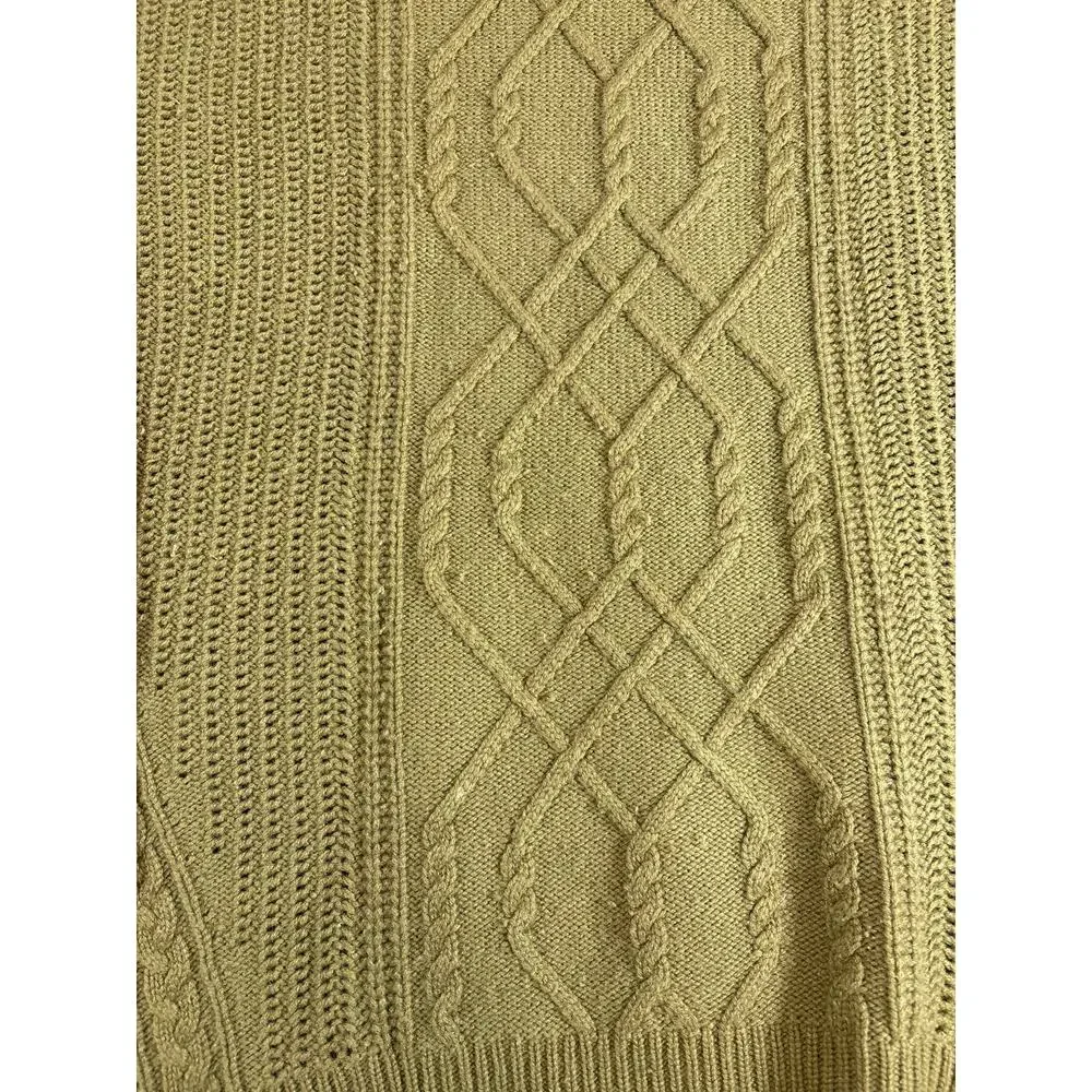 Banana Republic Todd Duncan Sweater Men Green Cable Knit Cashmere Pullover Large - Picture 5 of 8